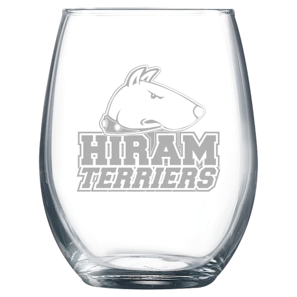Hiram College Polar Camel 9 oz. Stemless Wine Glass