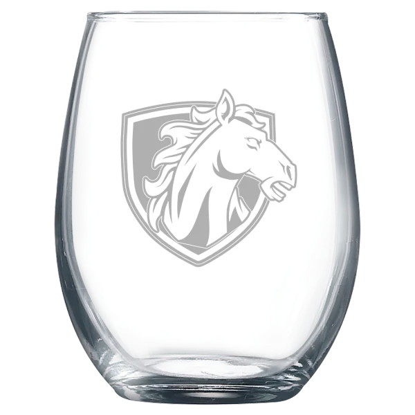 Hood College Polar Camel 9 oz. Stemless Wine Glass