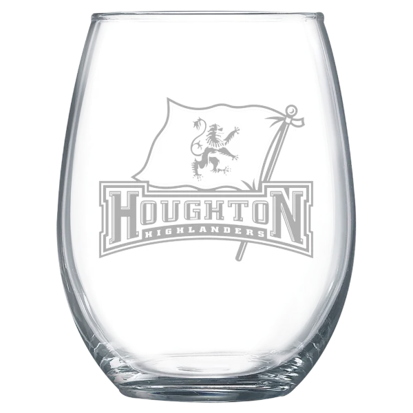 Houghton University Polar Camel 15 oz. Stemless Wine Glass