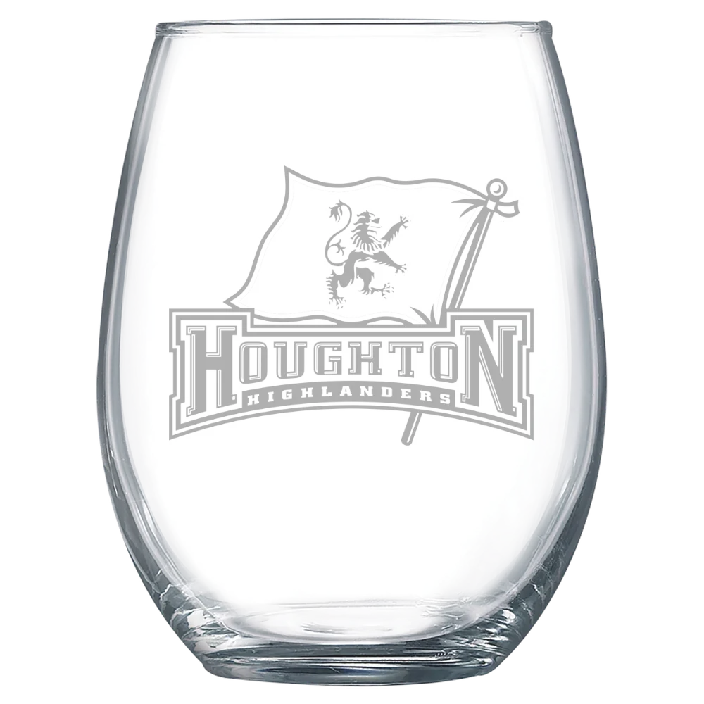 Houghton University Polar Camel 15 oz. Stemless Wine Glass