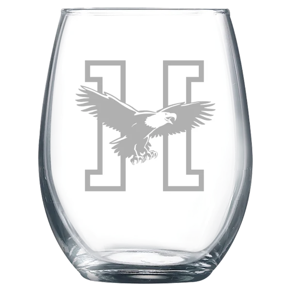 Husson University Polar Camel 9 oz. Stemless Wine Glass