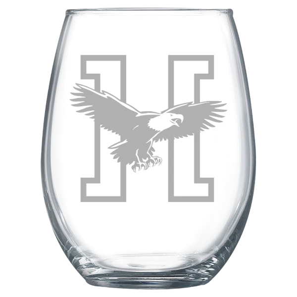 Husson University Polar Camel 15 oz. Stemless Wine Glass