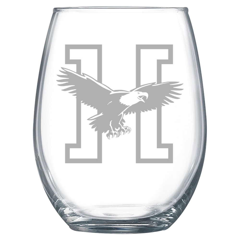 Husson University Polar Camel 15 oz. Stemless Wine Glass