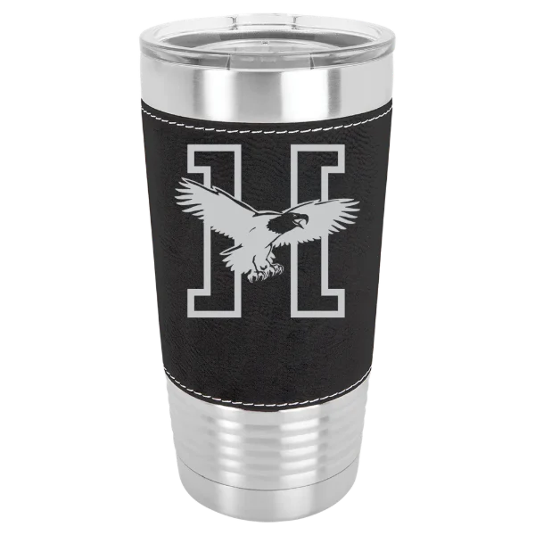 Husson University Polar Camel 20 oz. Leatherette Grip Tumbler with Standard Lid