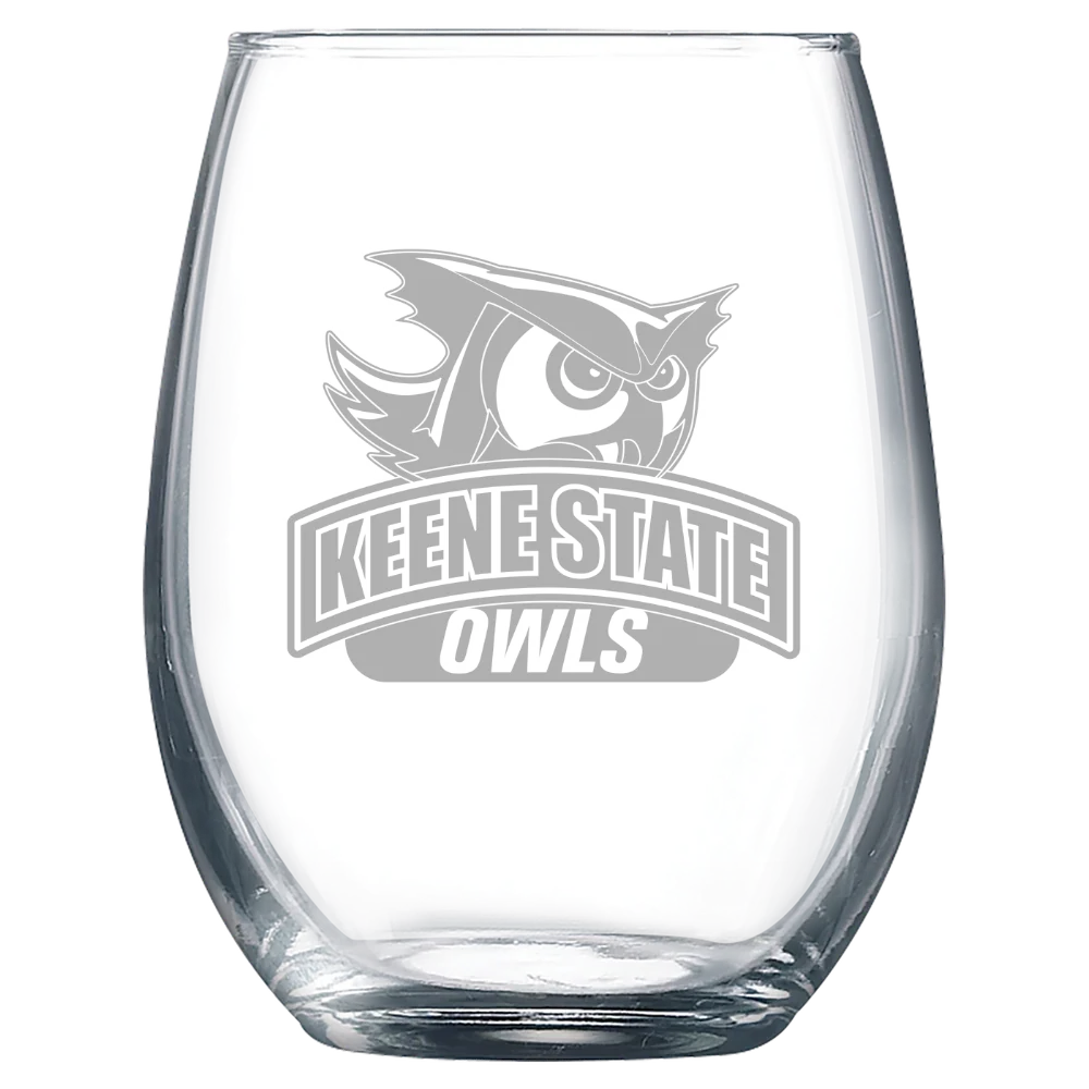Keene State College Polar Camel 9 oz. Stemless Wine Glass