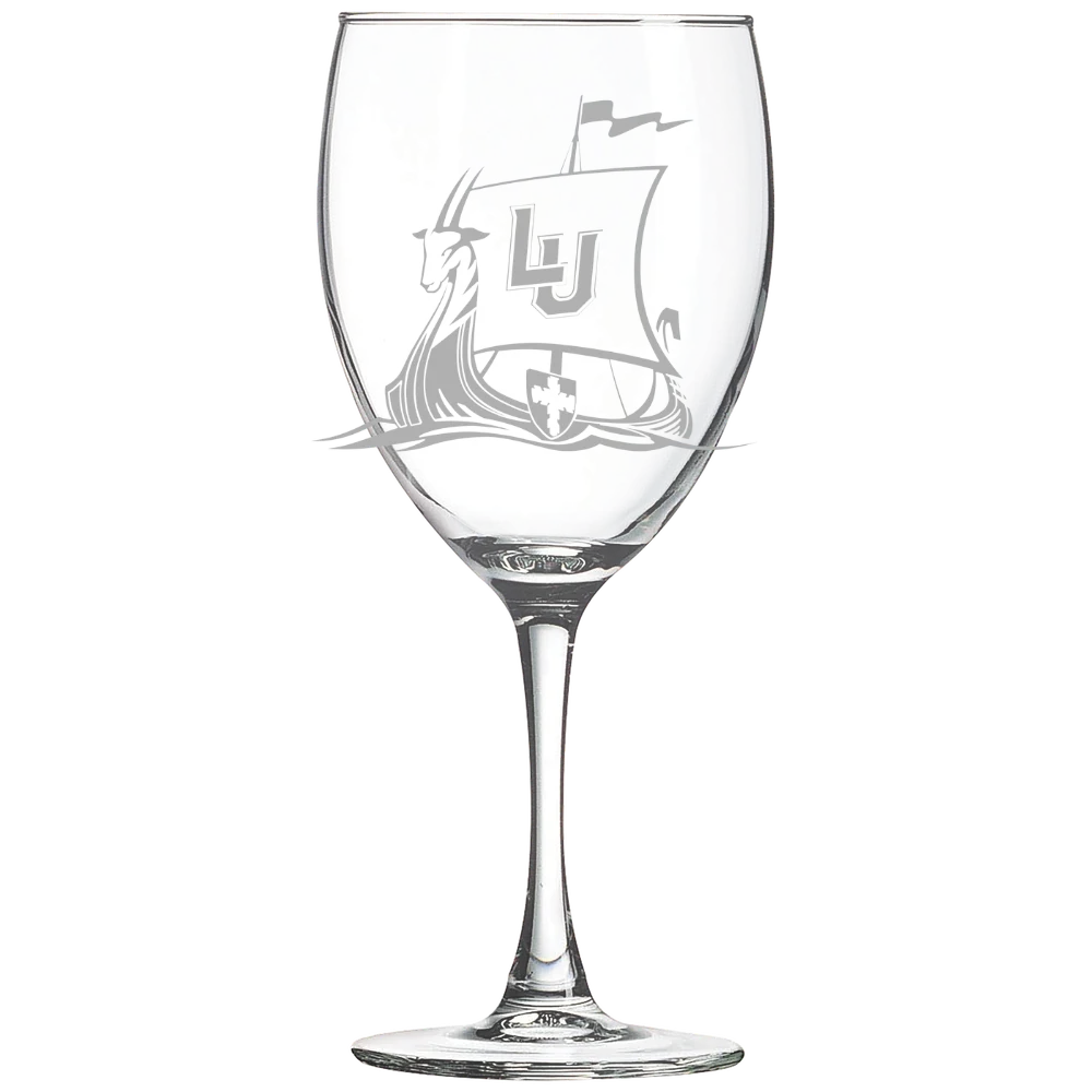 Lawrence University Polar Camel 10 1/2 oz. Wine Glass