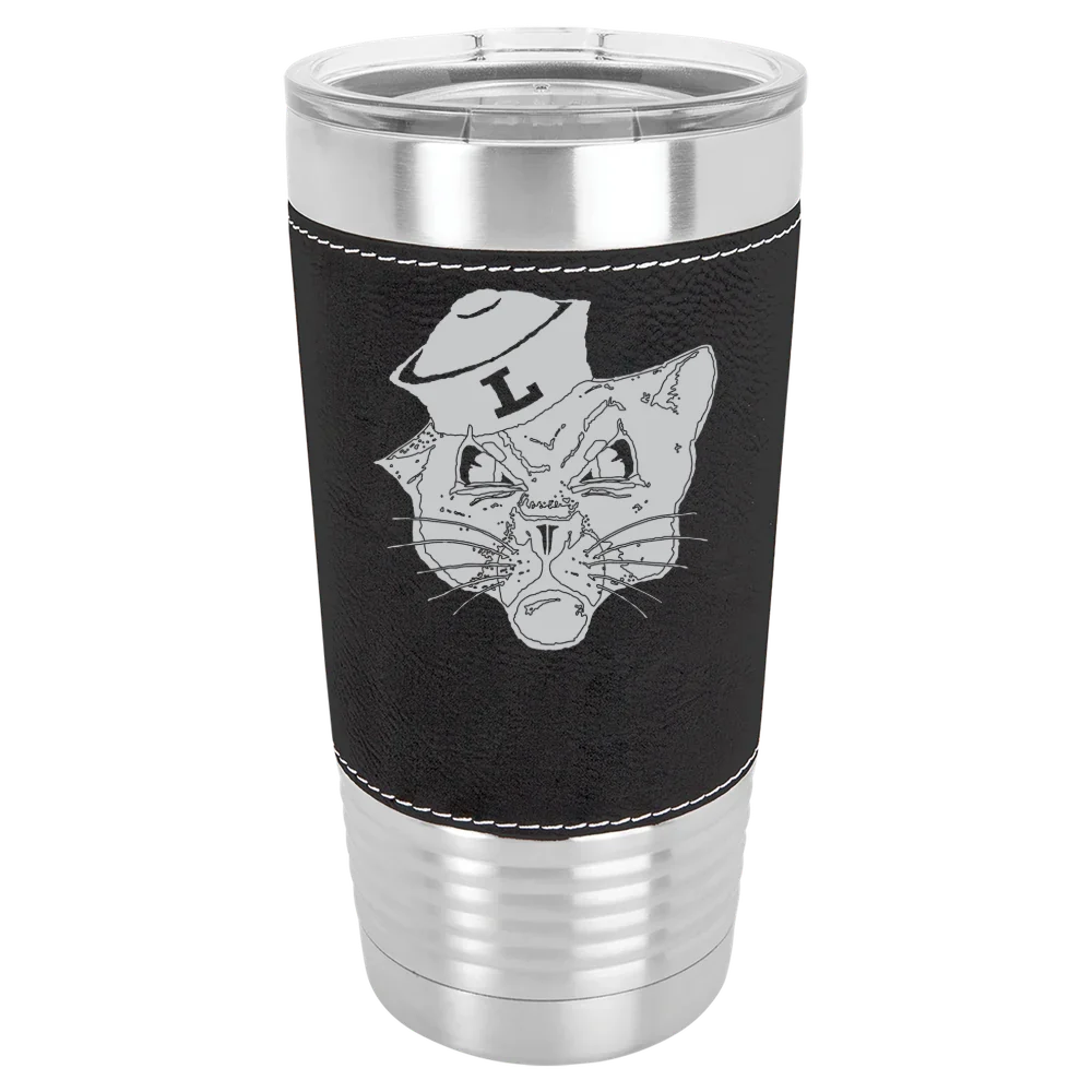 Linfield University Polar Camel 20 oz. Leatherette Grip Tumbler with Standard Lid