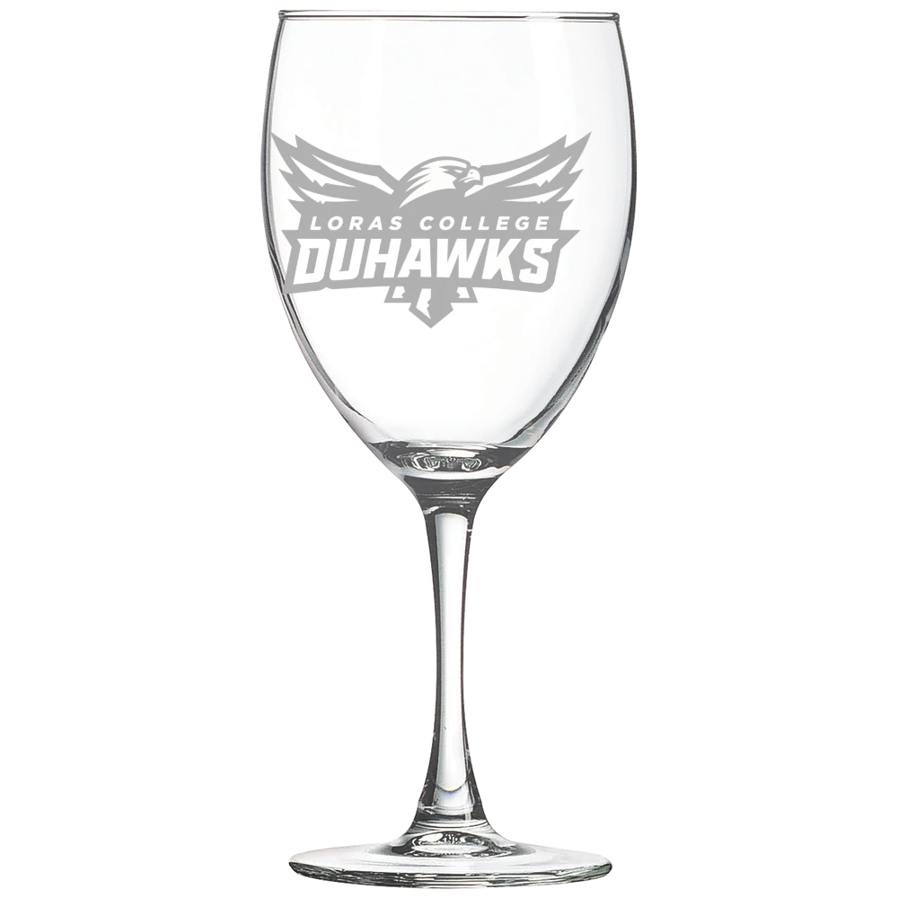 Loras College Polar Camel 10 1/2 oz. Wine Glass