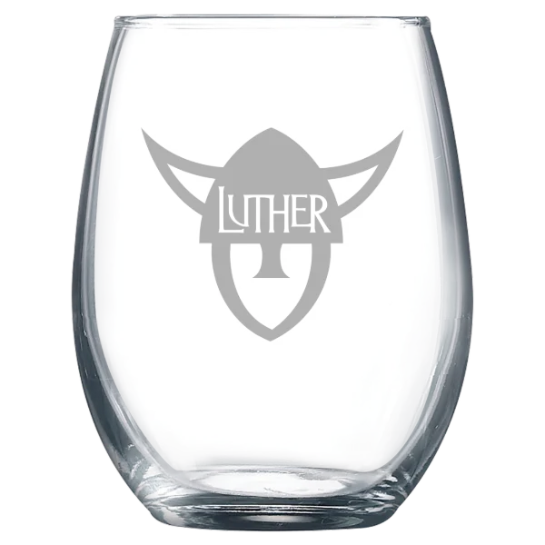Luther College Polar Camel 9 oz. Stemless Wine Glass