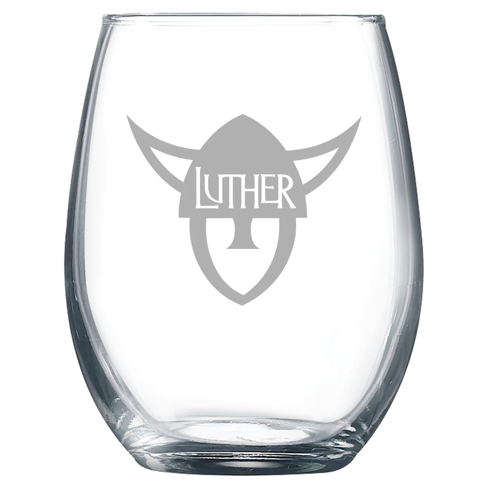 Luther College Polar Camel 9 oz. Stemless Wine Glass