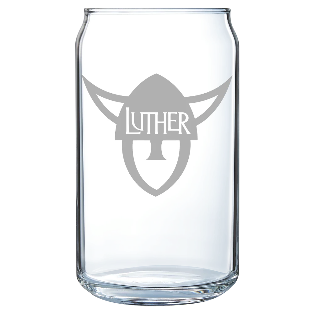Luther College Polar Camel 16 oz. Can Glass