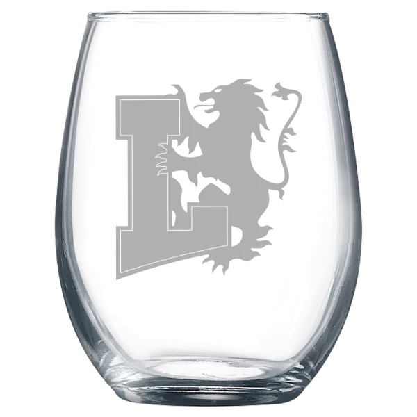 Lyon College Polar Camel 9 oz. Stemless Wine Glass