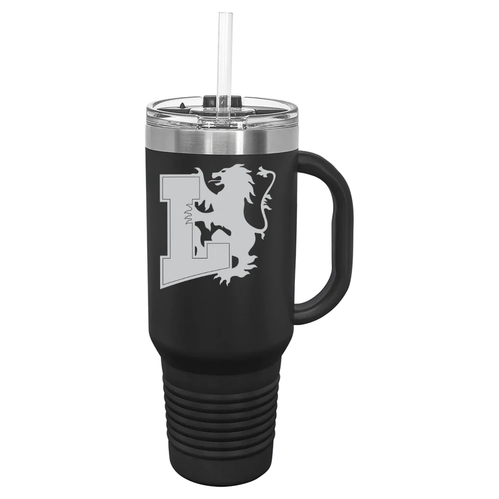 Lyon College Polar Camel 40 oz. Travel Mug with Snap Lid & Straw