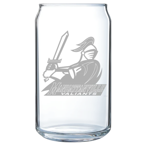 Manhattanville University Polar Camel 16 oz. Can Glass