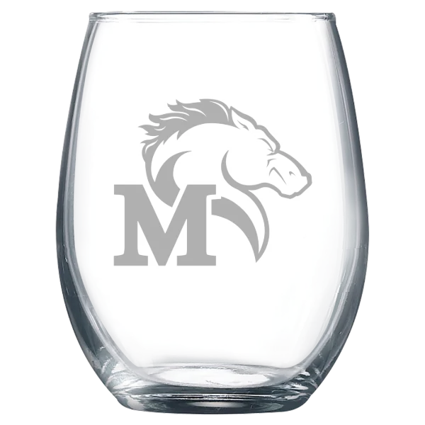 Marywood University Polar Camel 9 oz. Stemless Wine Glass