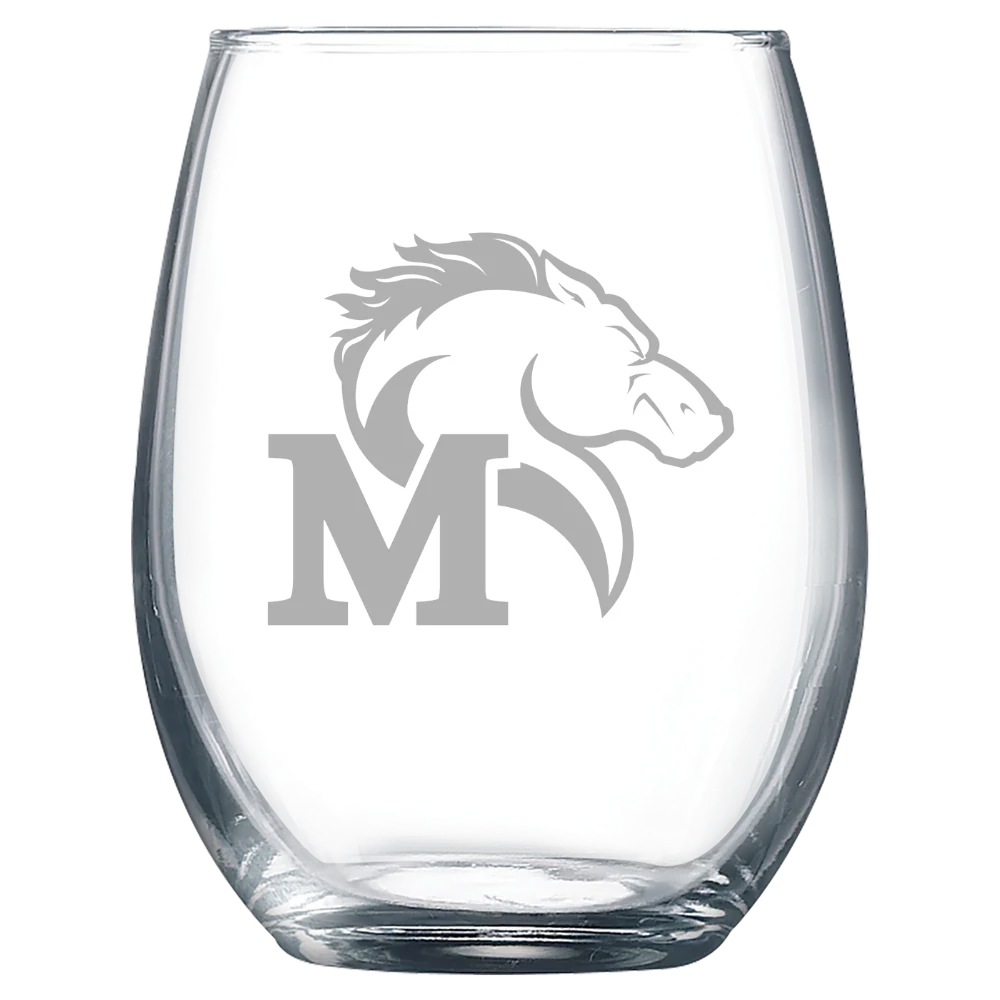 Marywood University Polar Camel 9 oz. Stemless Wine Glass