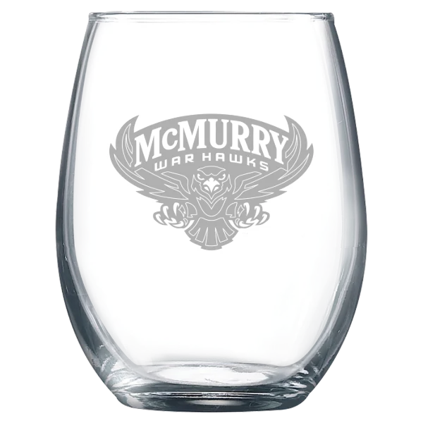 McMurry University Polar Camel 9 oz. Stemless Wine Glass