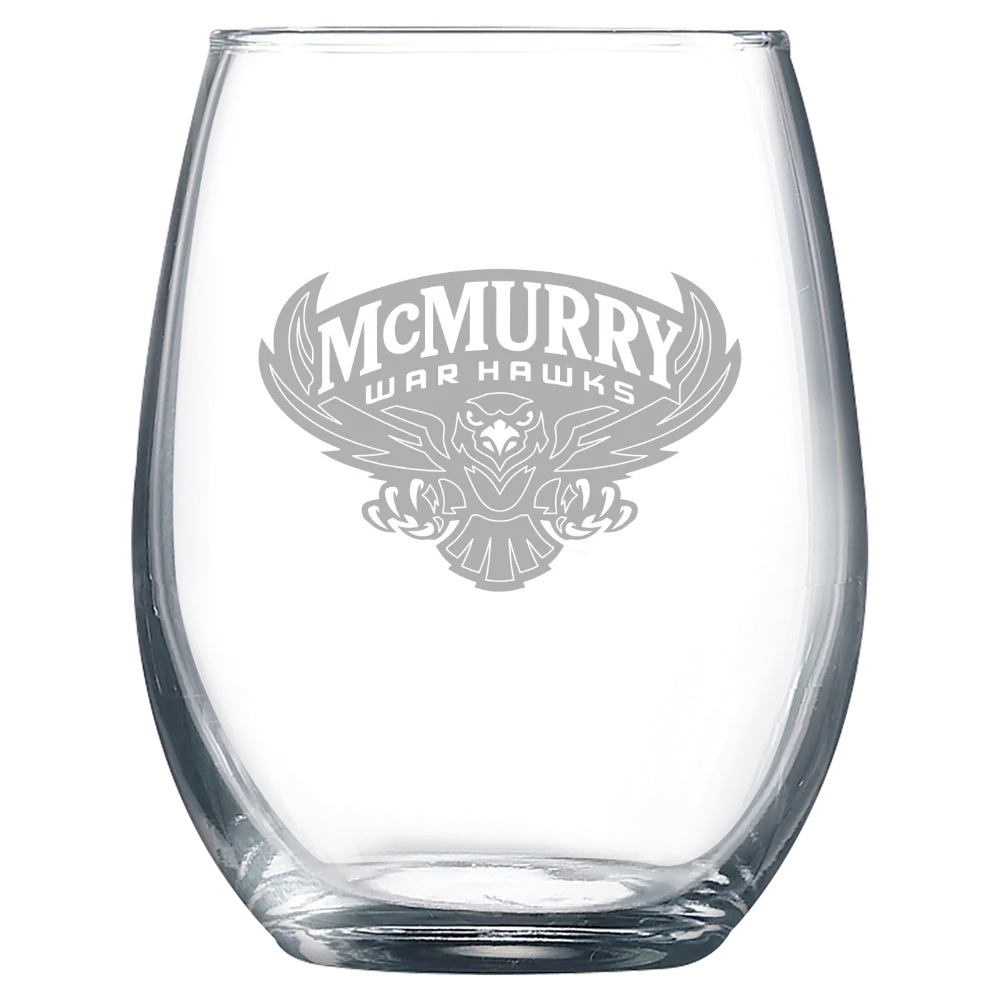 McMurry University Polar Camel 9 oz. Stemless Wine Glass