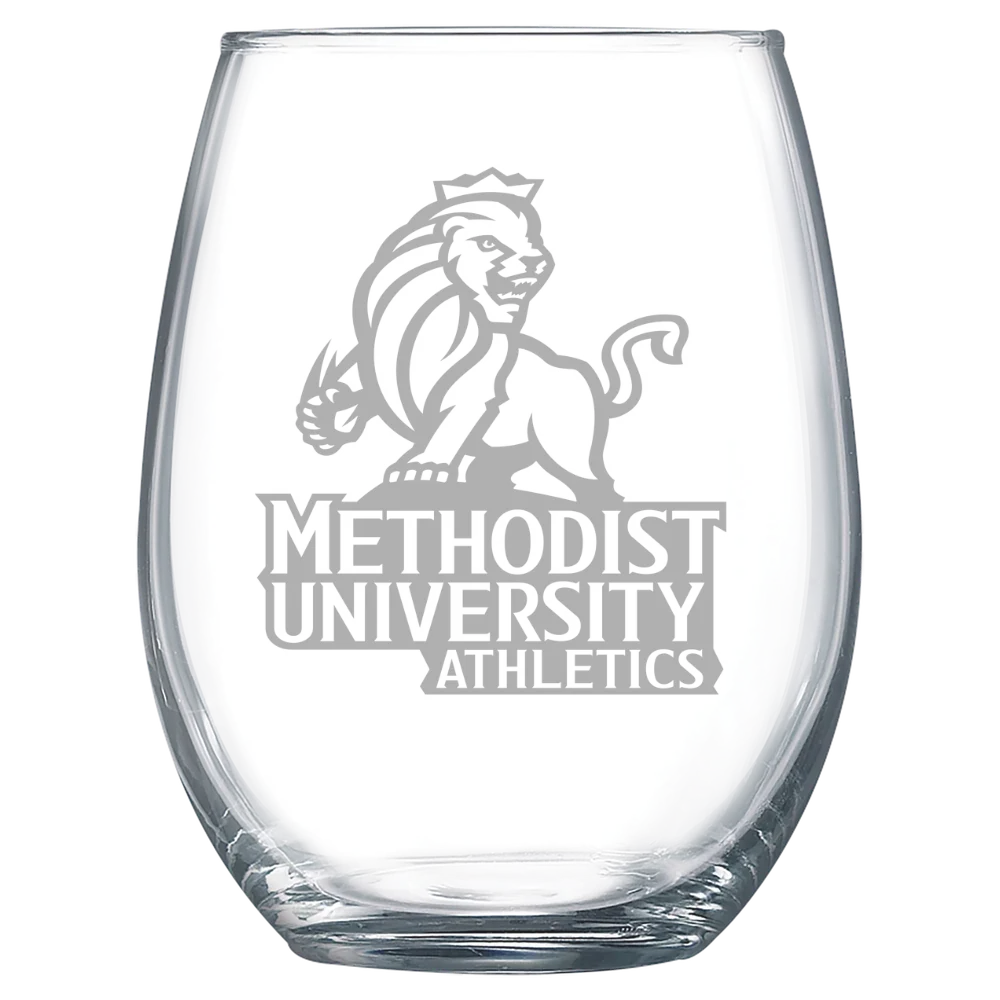 Methodist University Polar Camel 15 oz. Stemless Wine Glass