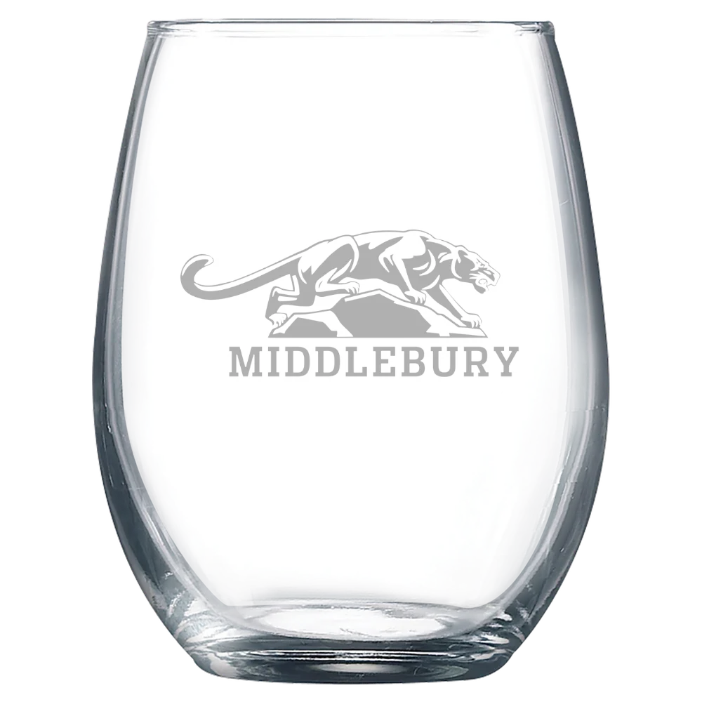 Middlebury College Polar Camel 9 oz. Stemless Wine Glass