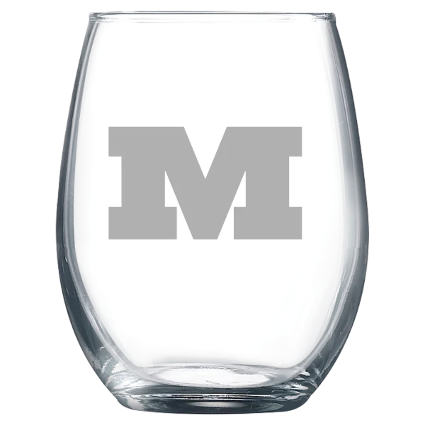 Millikin University Polar Camel 9 oz. Stemless Wine Glass
