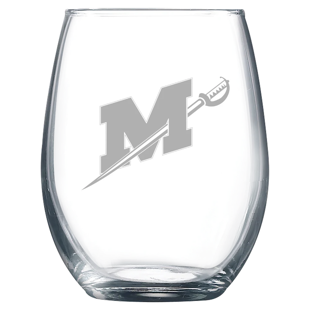 Millsaps College Polar Camel 9 oz. Stemless Wine Glass