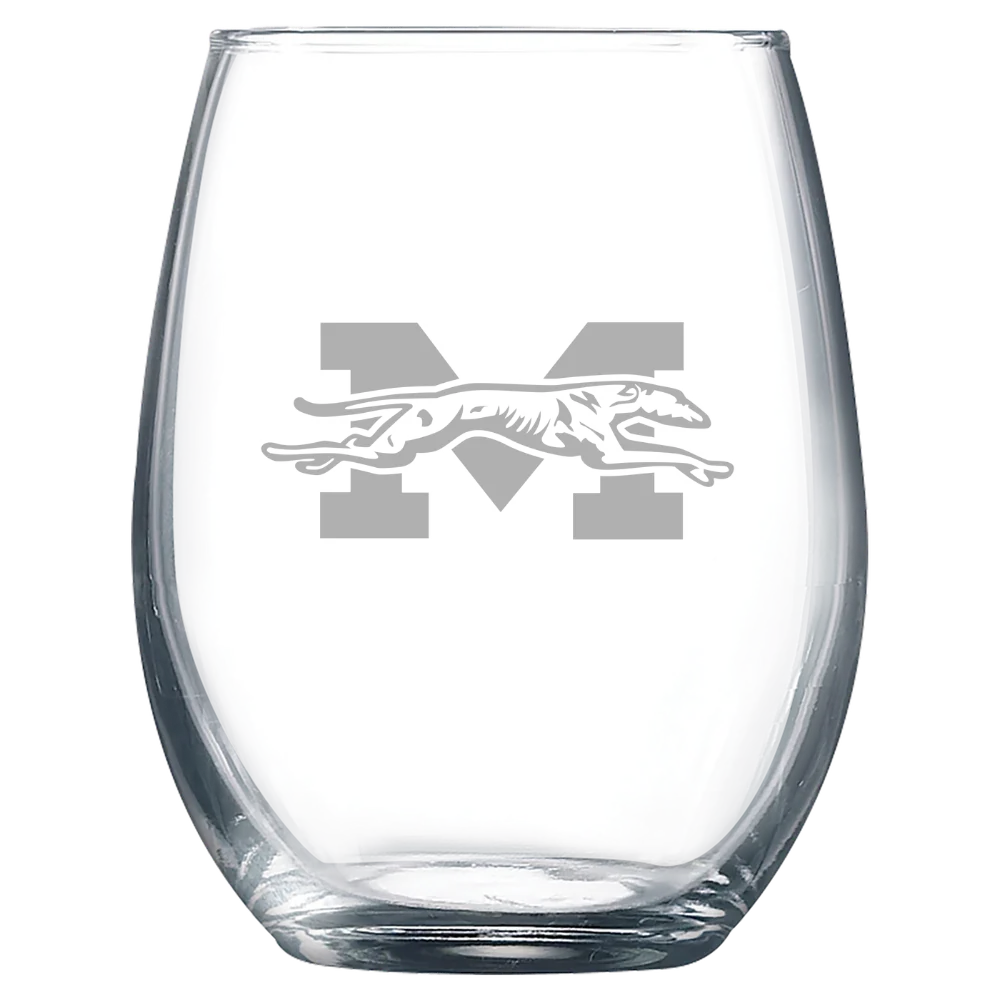 Moravian University Polar Camel 9 oz. Stemless Wine Glass