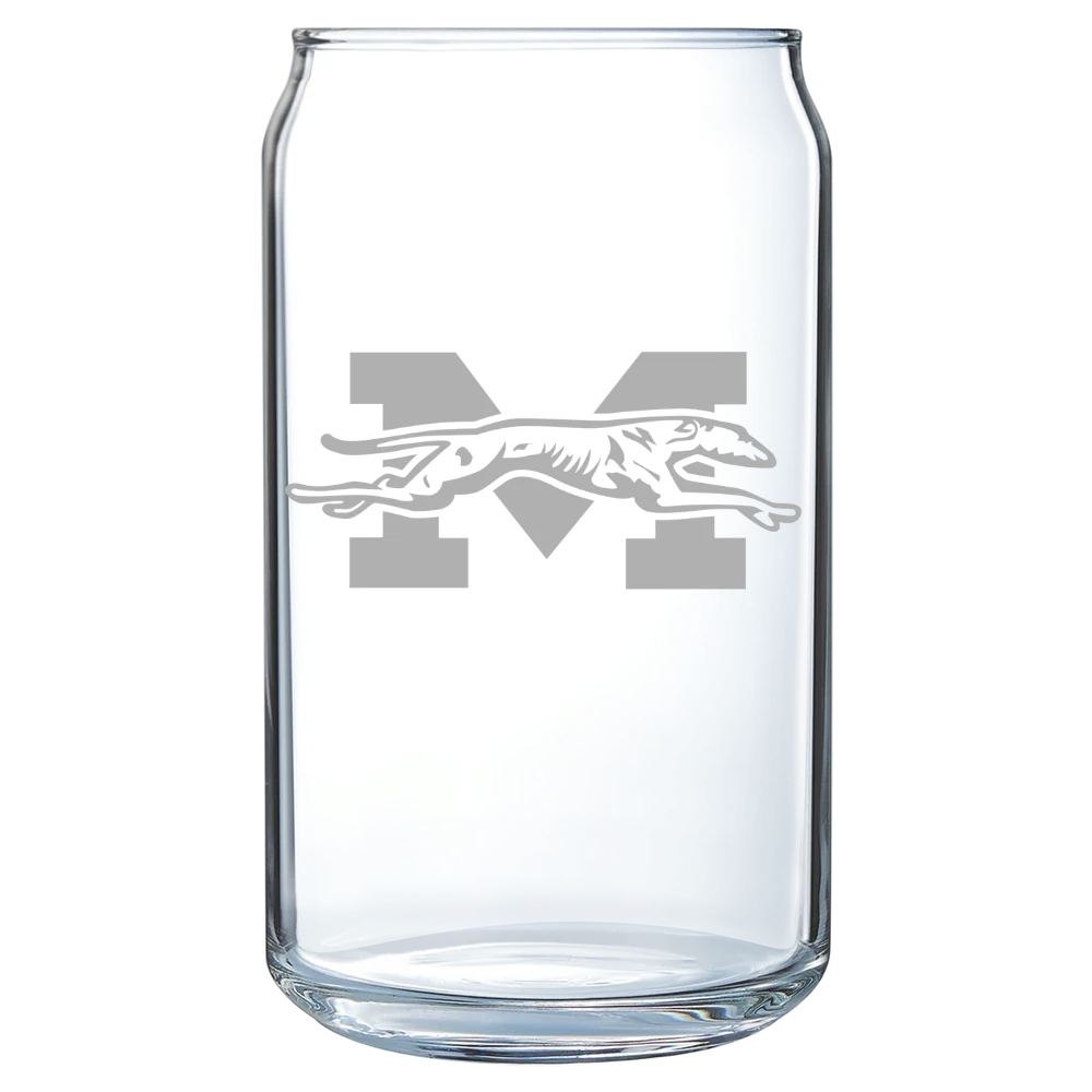 Moravian University Polar Camel 16 oz. Can Glass
