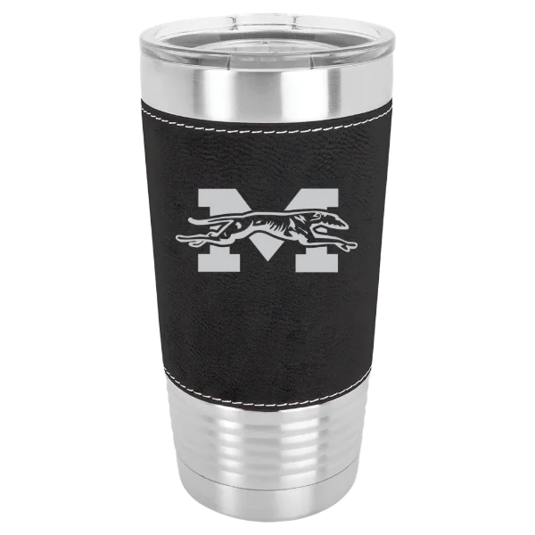 Moravian University Polar Camel 20 oz. Leatherette Grip Tumbler with Standard Lid