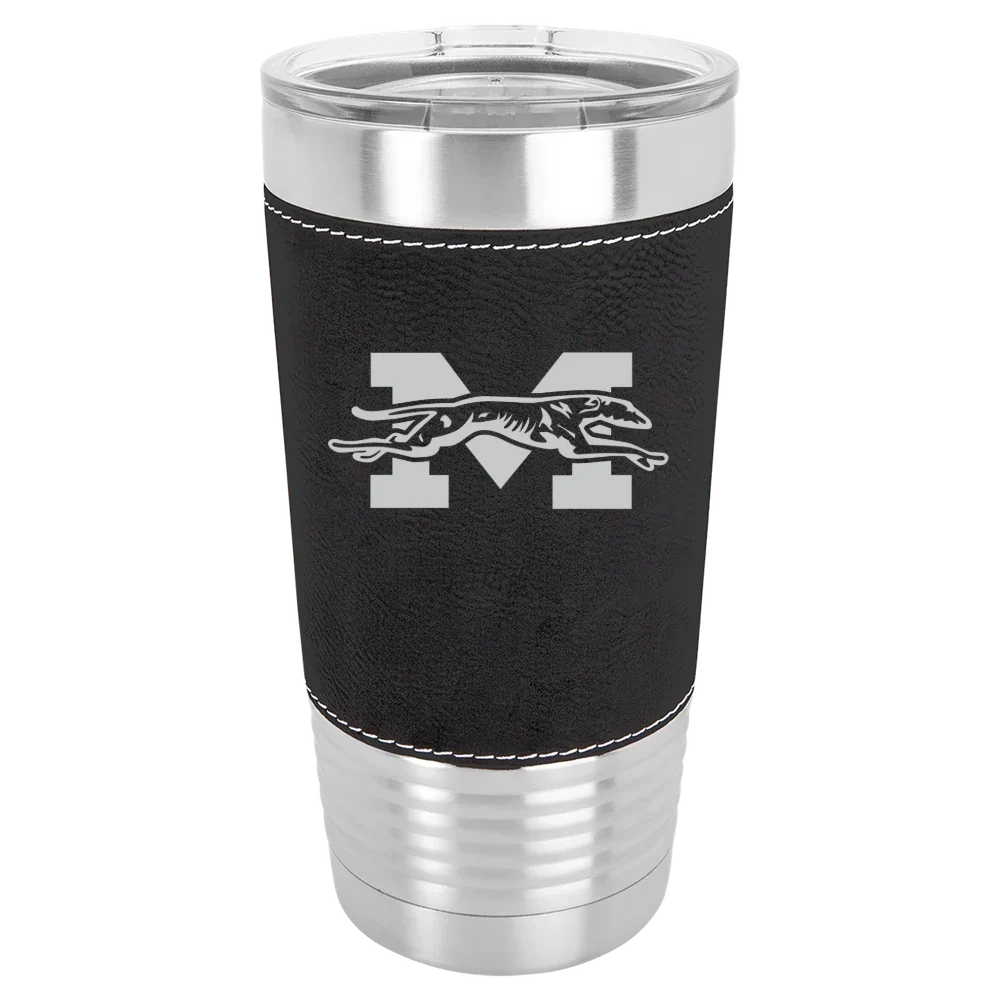 Moravian University Polar Camel 20 oz. Leatherette Grip Tumbler with Standard Lid