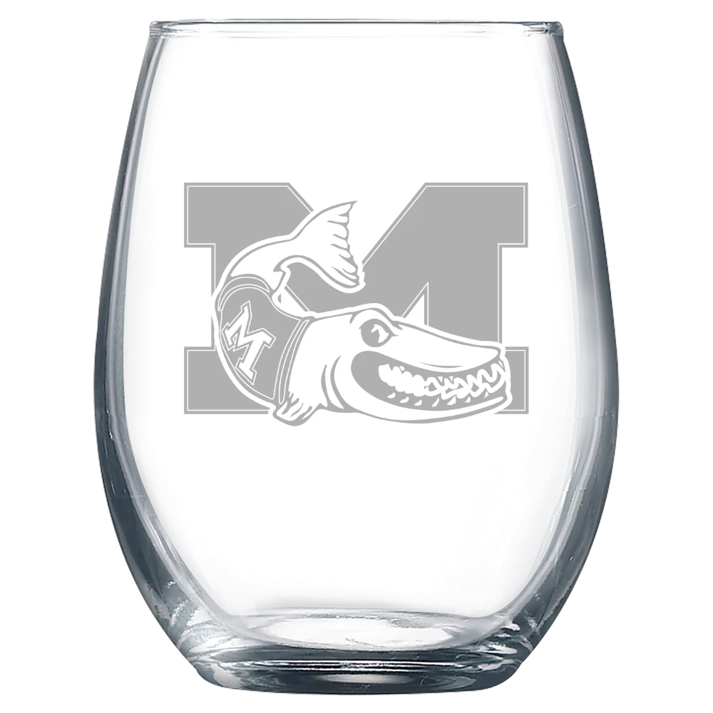 Muskingum University Polar Camel 9 oz. Stemless Wine Glass