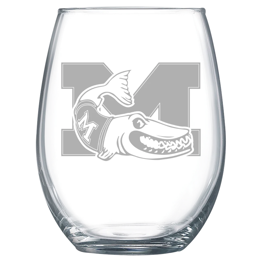 Muskingum University Polar Camel 15 oz. Stemless Wine Glass
