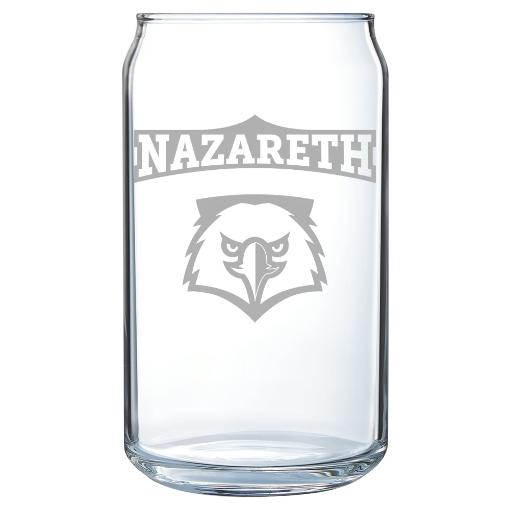 Nazareth University Polar Camel 16 oz. Can Glass