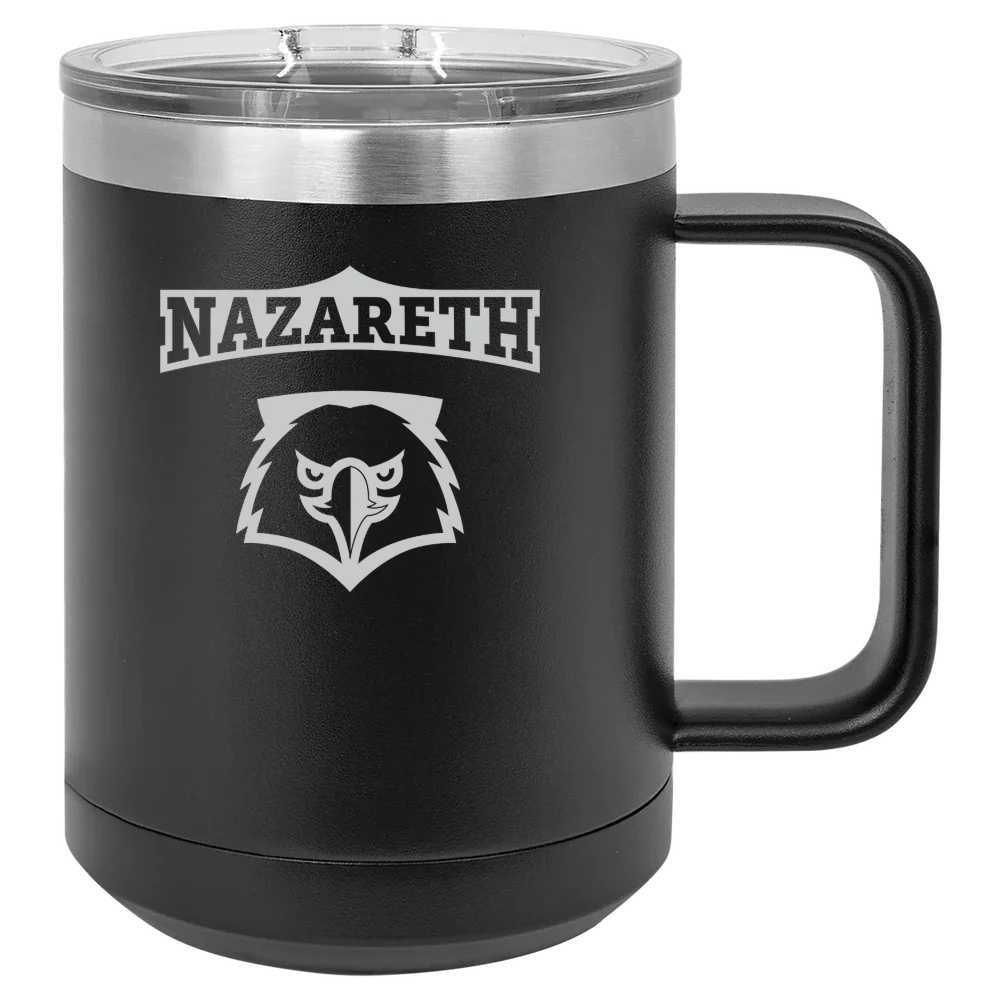 Nazareth University Polar Camel 15 oz. Mug with Slider Lid
