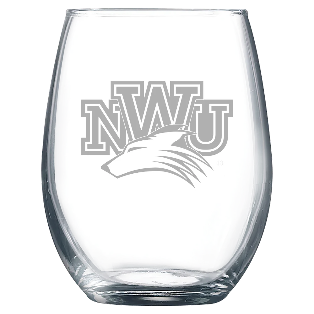 Nebraska Wesleyan University Polar Camel 9 oz. Stemless Wine Glass