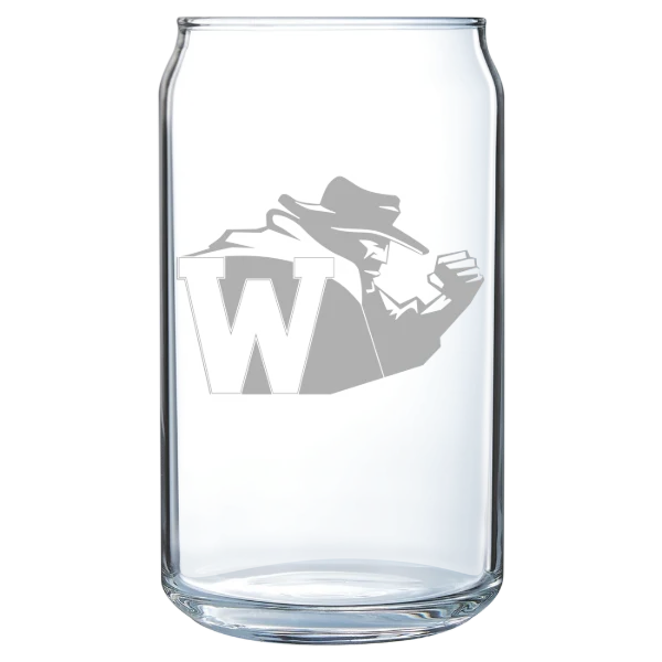 North Carolina Wesleyan University Polar Camel 16 oz. Can Glass