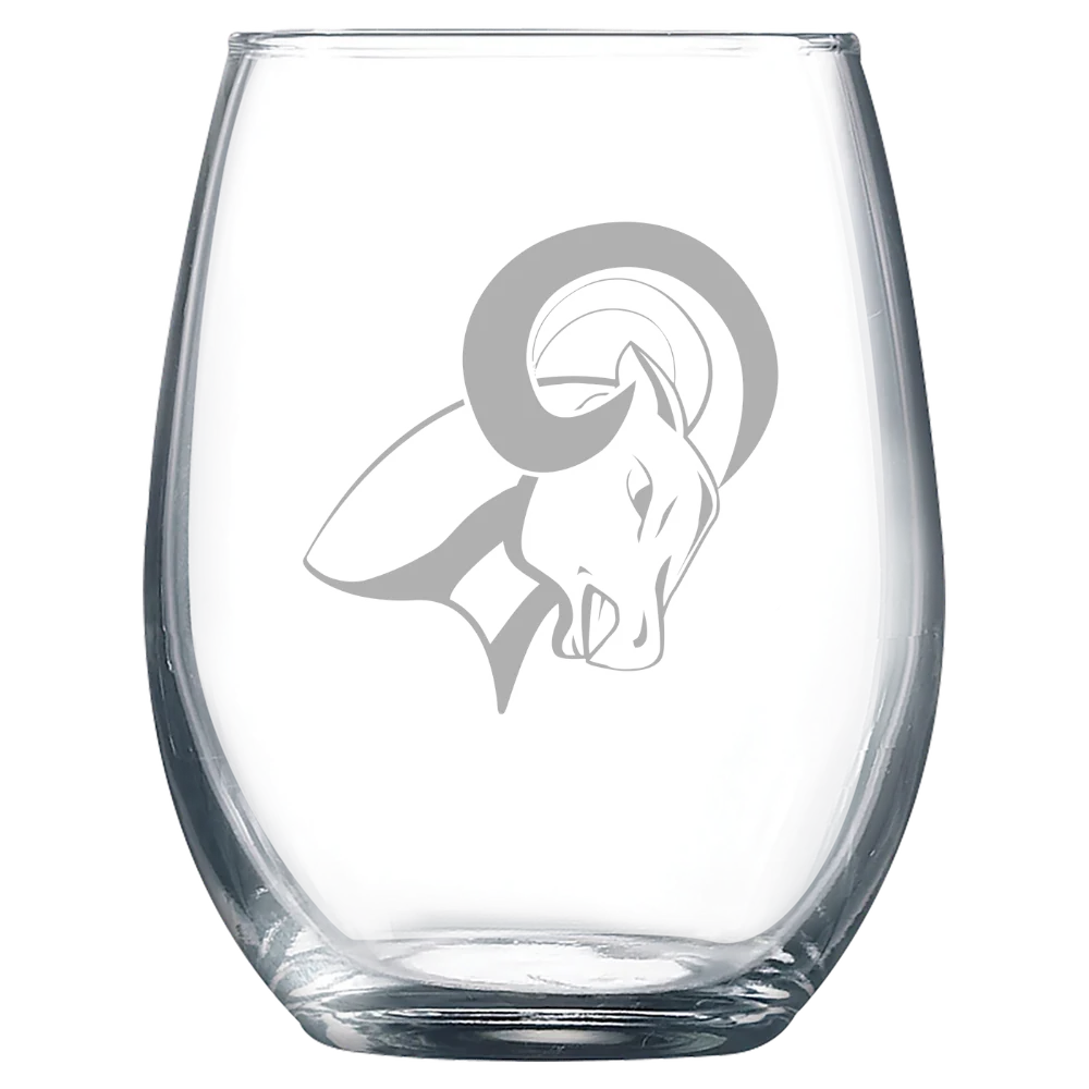 North Central University Polar Camel 9 oz. Stemless Wine Glass