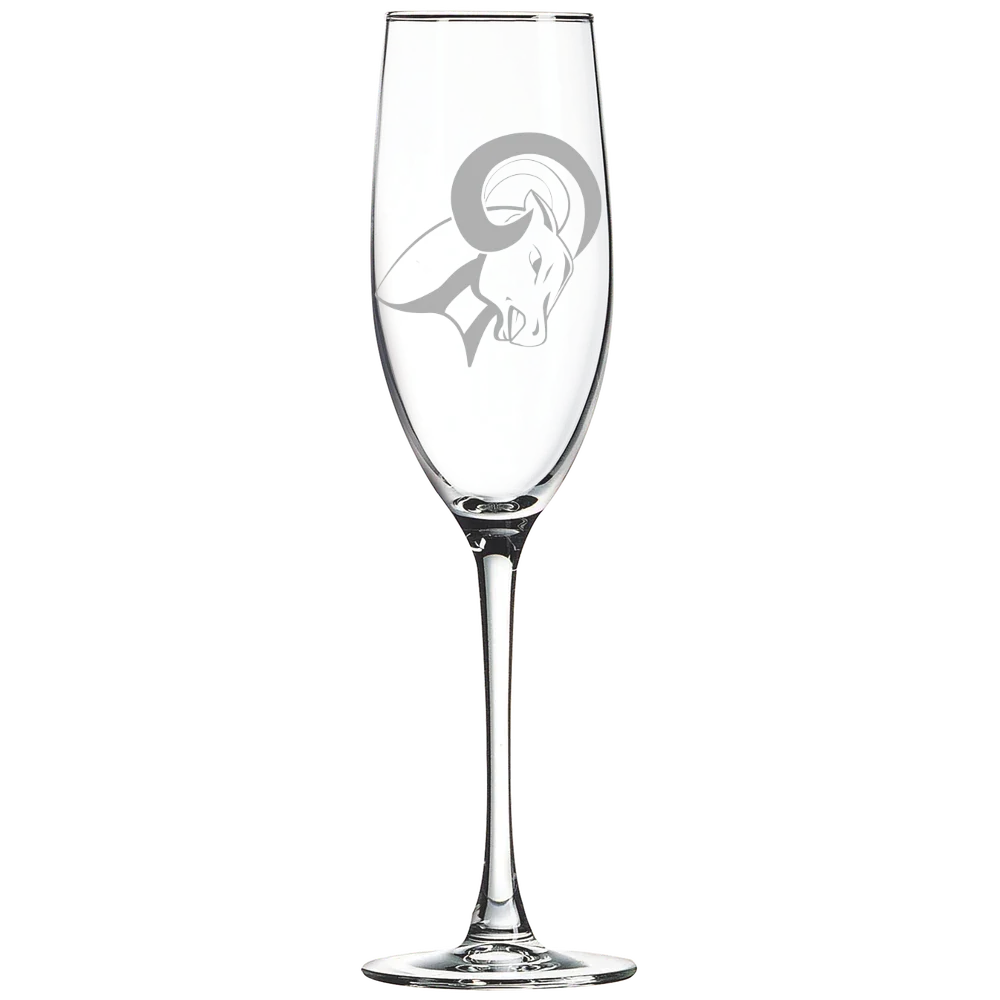 North Central University Polar Camel 8 oz. Champagne Flute