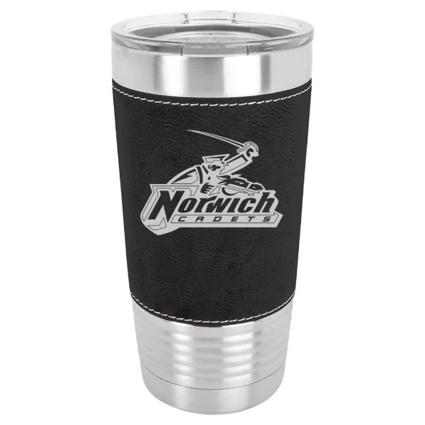 Norwich University Polar Camel 20 oz. Leatherette Grip Tumbler with Standard Lid