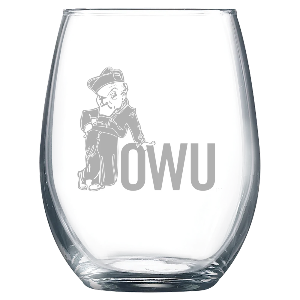 Ohio Wesleyan University Polar Camel 9 oz. Stemless Wine Glass