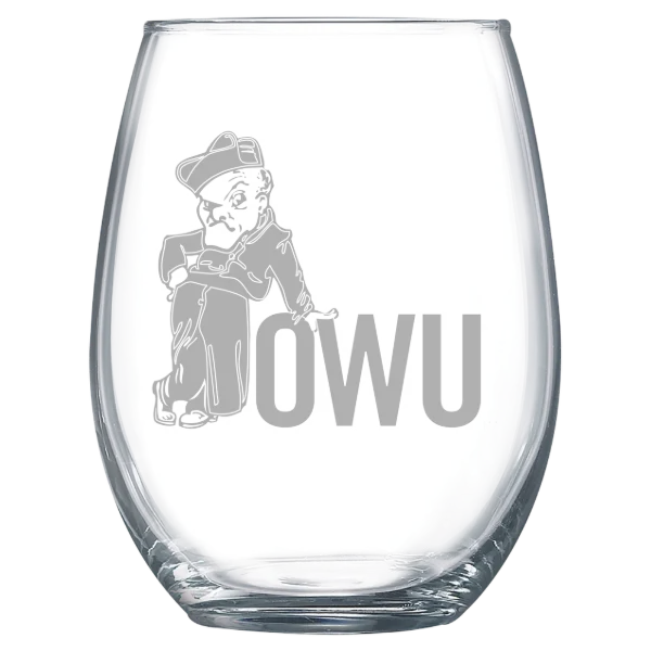 Ohio Wesleyan University Polar Camel 15 oz. Stemless Wine Glass