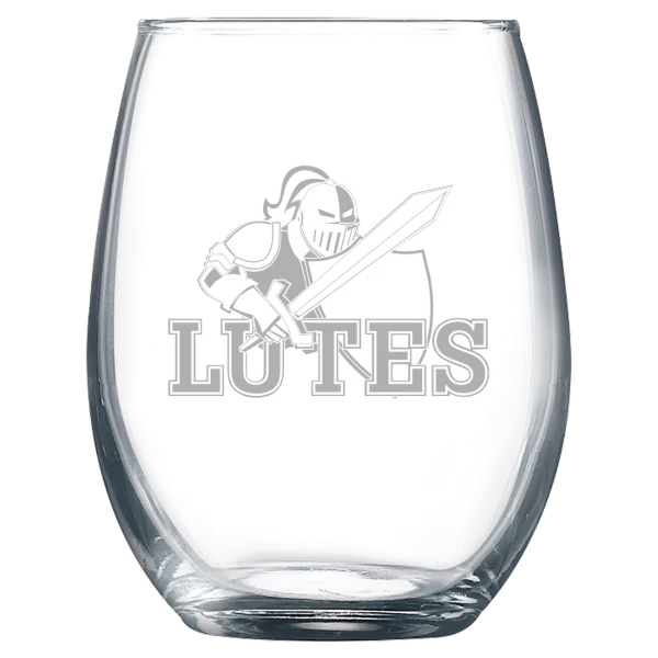 Pacific Lutheran University Polar Camel 9 oz. Stemless Wine Glass