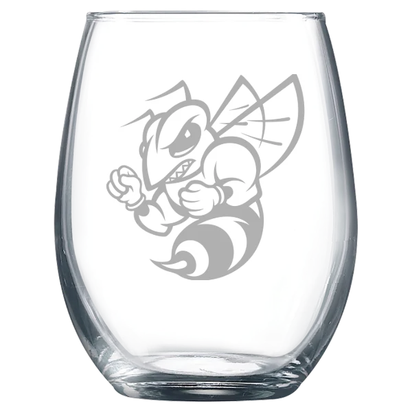 Randolph-Macon College Polar Camel 9 oz. Stemless Wine Glass