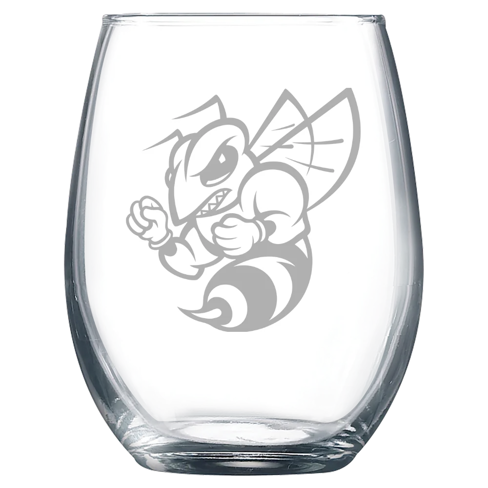 Randolph-Macon College Polar Camel 9 oz. Stemless Wine Glass