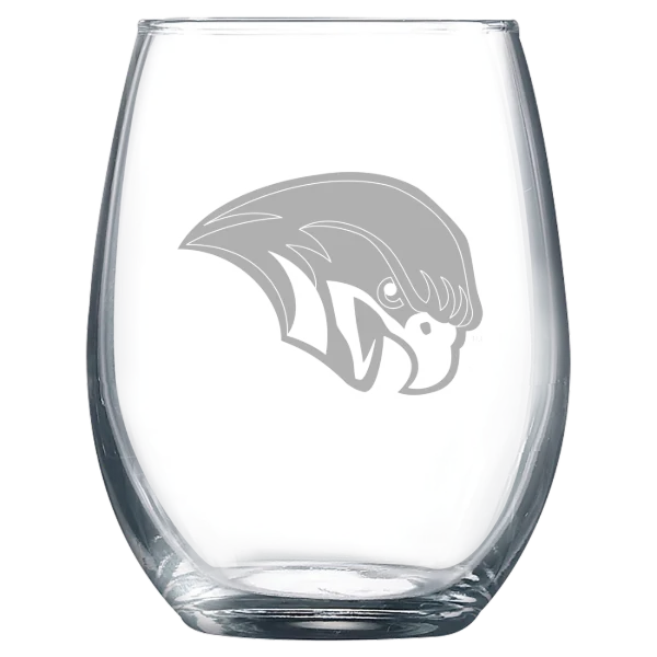 Roanoke College Polar Camel 9 oz. Stemless Wine Glass