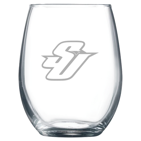 Spalding University Polar Camel 9 oz. Stemless Wine Glass