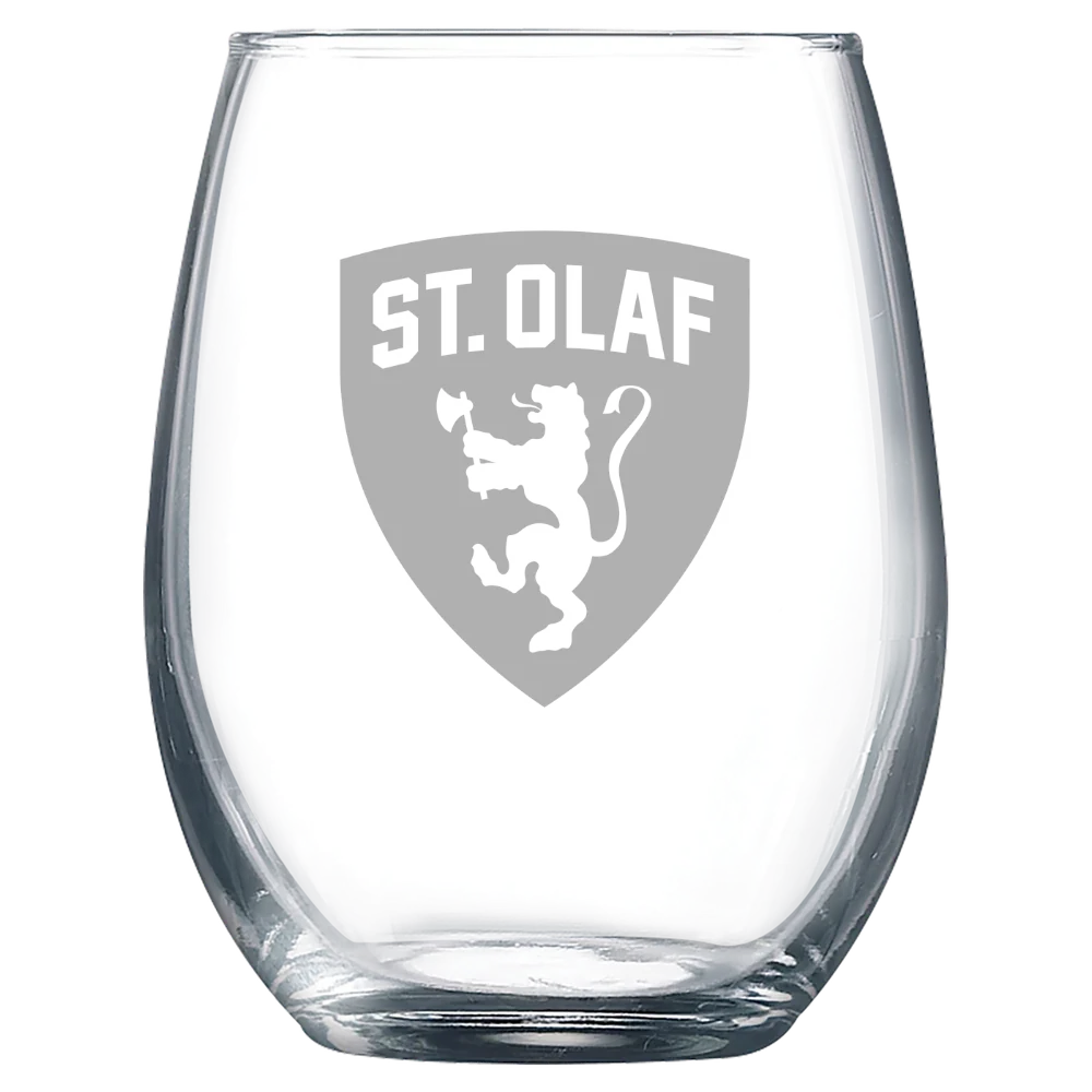 St. Olaf College Polar Camel 9 oz. Stemless Wine Glass