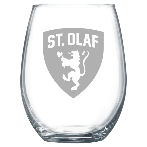 St. Olaf College Polar Camel 15 oz. Stemless Wine Glass