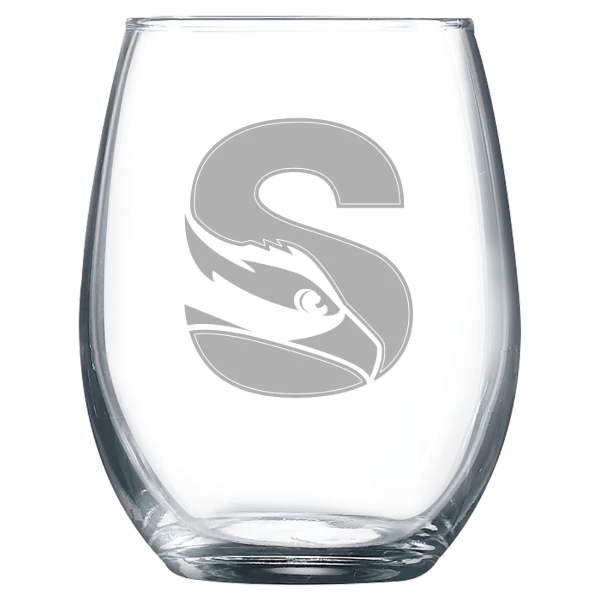 Stockton University Polar Camel 9 oz. Stemless Wine Glass