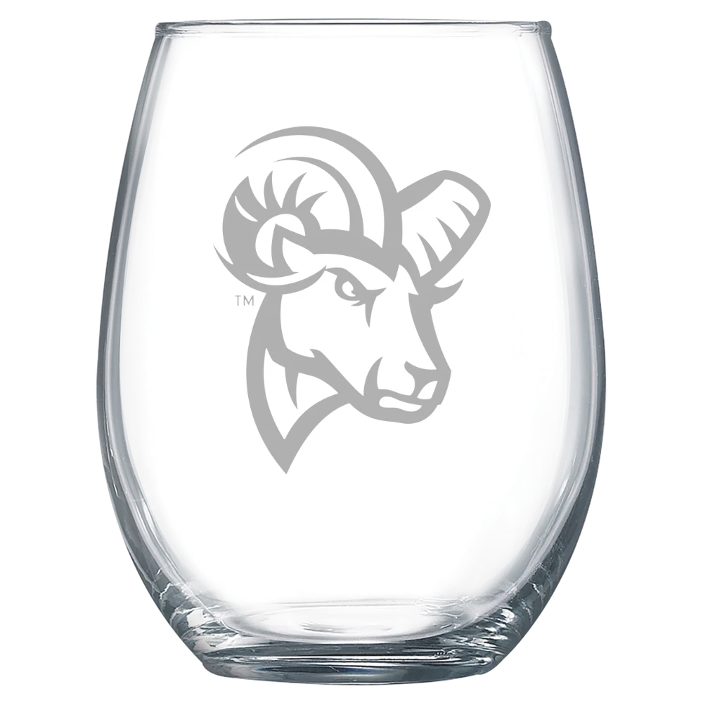 Suffolk University Polar Camel 15 oz. Stemless Wine Glass